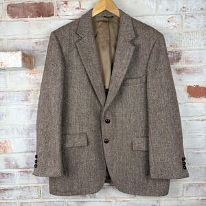 Harris Tweed 100% Scottish Wool Blazer Herringbone Heritage Tailored Old Money